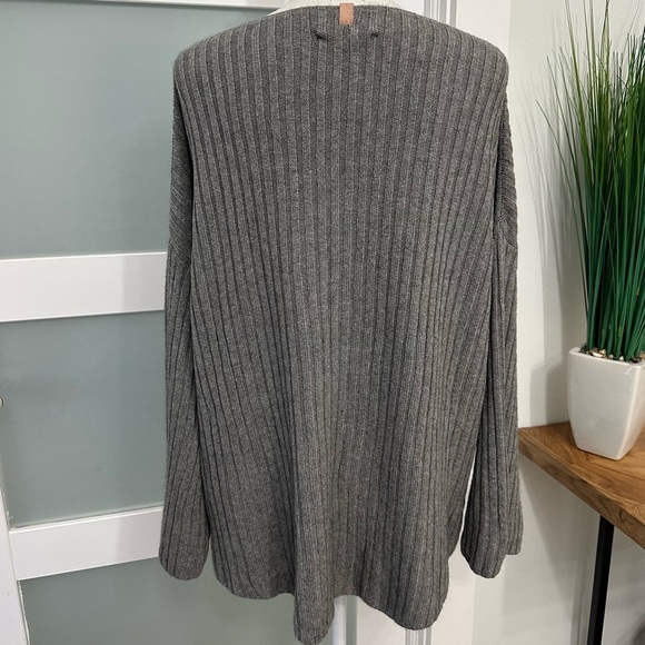 Lunya Ribbed Pima Alpaca Pullover Sweater Grey SZ XS/Small Oversized Relaxed Fit - Picture 5 of 6